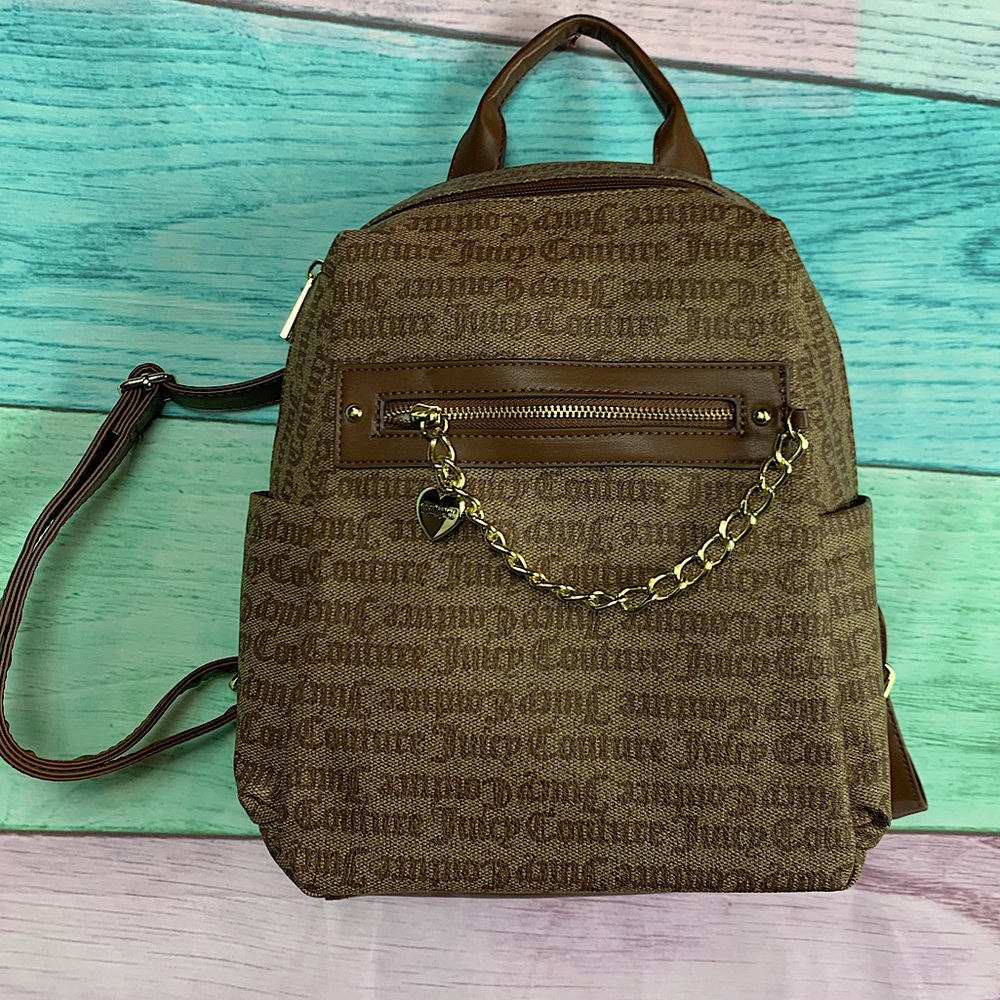 Juicy Couture Brown Logo Mini Backpack